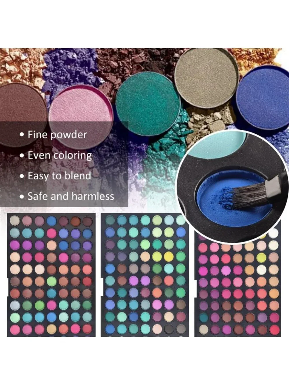 Vibrant 252-Color Eyeshadow Palette - Matte & Shimmer Blendable Eye Makeup